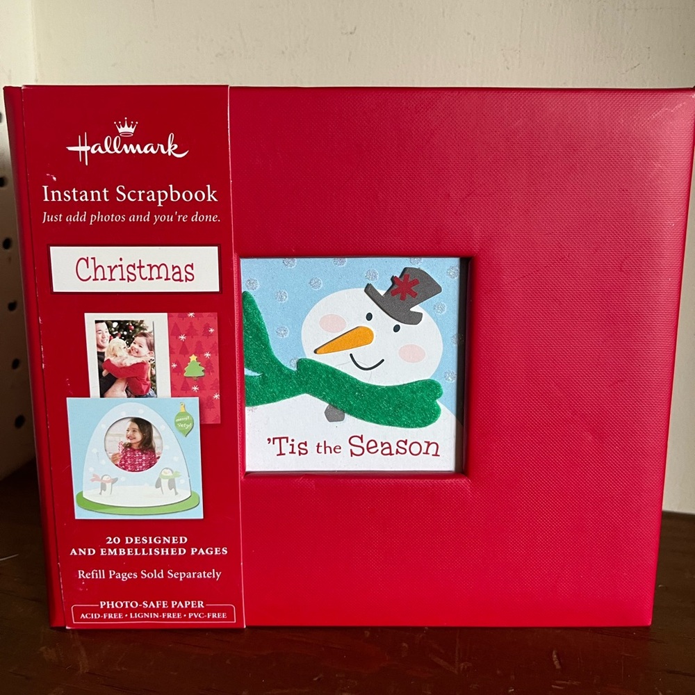 Hallmark 6x6” Instant Family Scrapbook Red ‘Tis the Season New